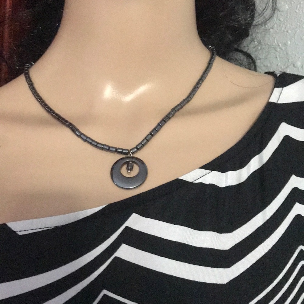 Hematite Necklace with Circle